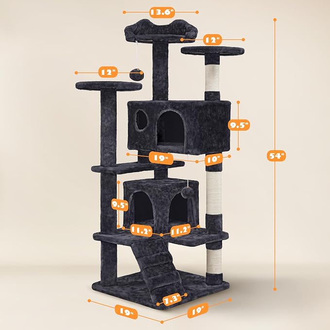 Yaheetech 54in Cat Tree Tower Condo, Cat Tree - Image 9