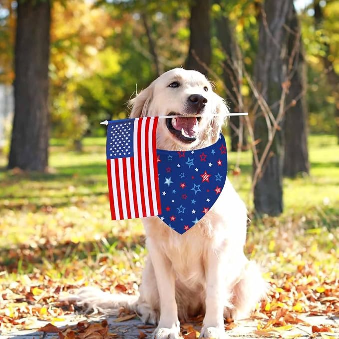 4th of July Dog Bandanas, 2 Pack Reversible USA Patriotic Bandana - Image 3