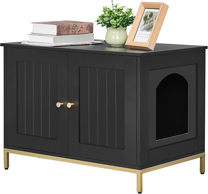 Homhedy Cat Litter Box Enclosure, Cat Washroom Furniture by Homhedy
