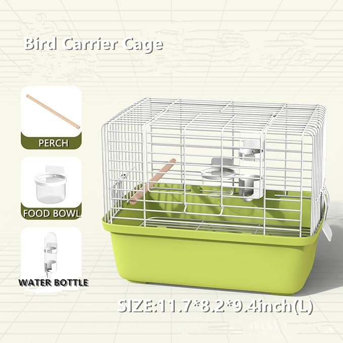 Portable Bird Travel Carrier Cage – 360° Full View Wire Carrier - Image 3