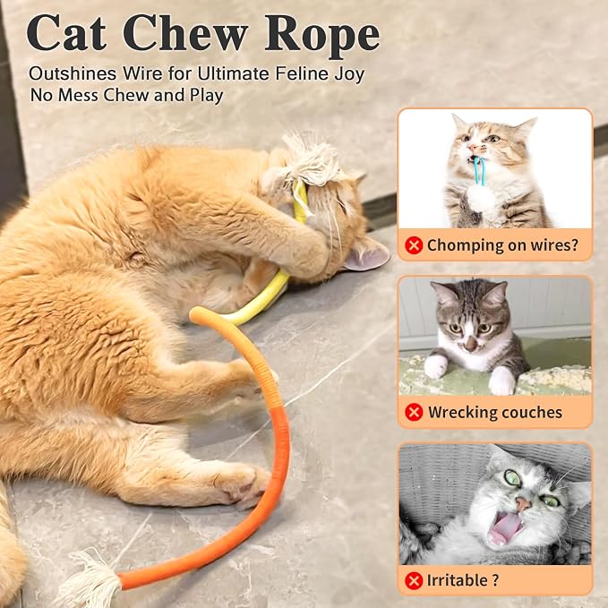 Retro Shaw Cat Chew Toys, Safe Dental Cleaning Interactive Toy - Image 2