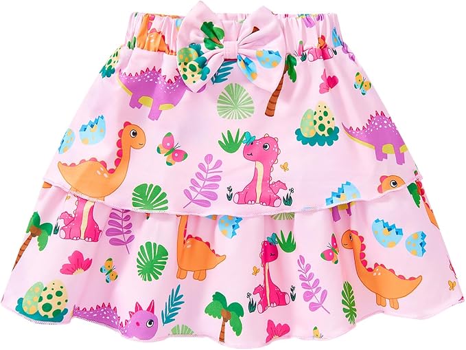 Girls Skirt Set 2 Piece Outfit Toddler Summer Clothes Ruffle Sleeve T-Shirt Bow - Image 7