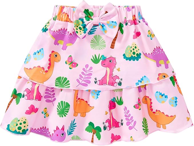 Girls Skirt Set 2 Piece Outfit Toddler Summer Clothes Ruffle Sleeve T-Shirt Bow - Image 7