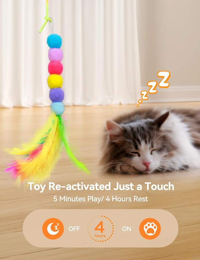 FEELNEEDY Laser Interactive Cat Toys, LED Light, Feather & Mouse Cats Toy - Image 6