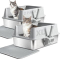 2PACK Stainless Steel Cat Litter Box by YOLLBERLifeStudio
