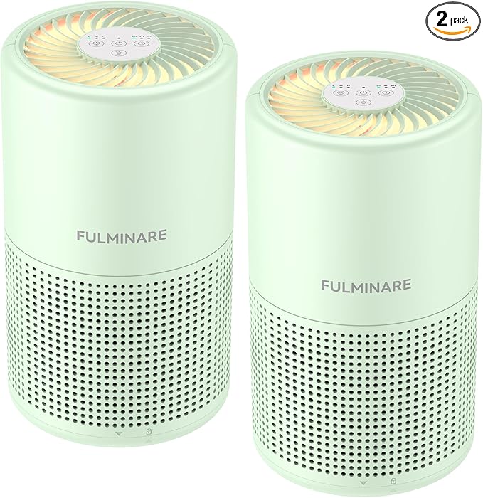 FULMINARE 2 Pack Air Purifiers for Home Bedroom H13 True HEPA Air Purifier by PureAirPowerfulSound