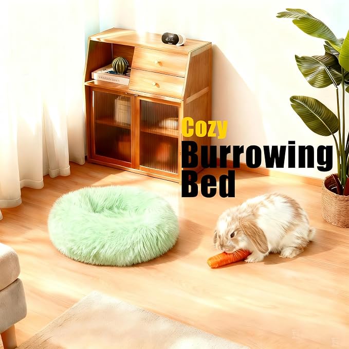 Bunny Rabbit Hideout Bed Small Animal Bedding Donut-Shaped Burrowing Pet Bed - Image 5