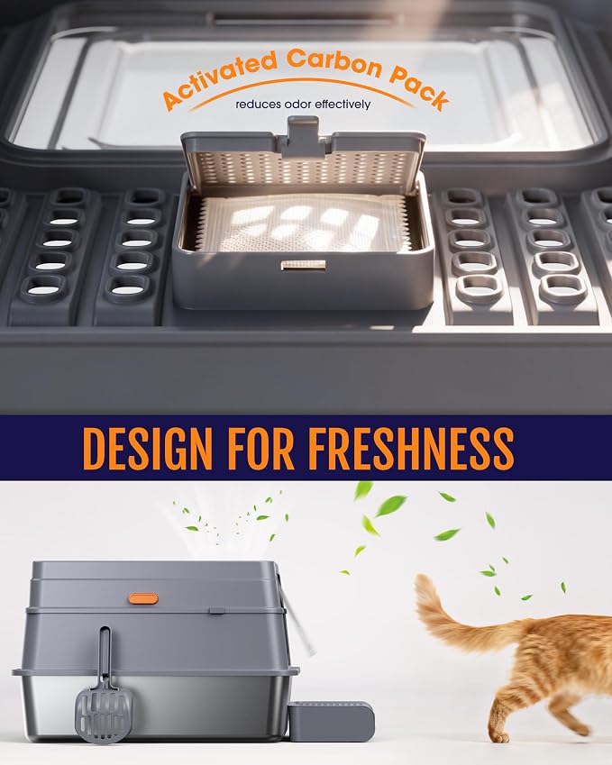 Cat Litter Box - Stainless Steel Litter Box - Image 4