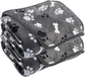 Dog Blanket Paw Bone Pattern 1 Pack 2 Super Soft Warm Flannel Sofa Cover Car by AIWEKHOME