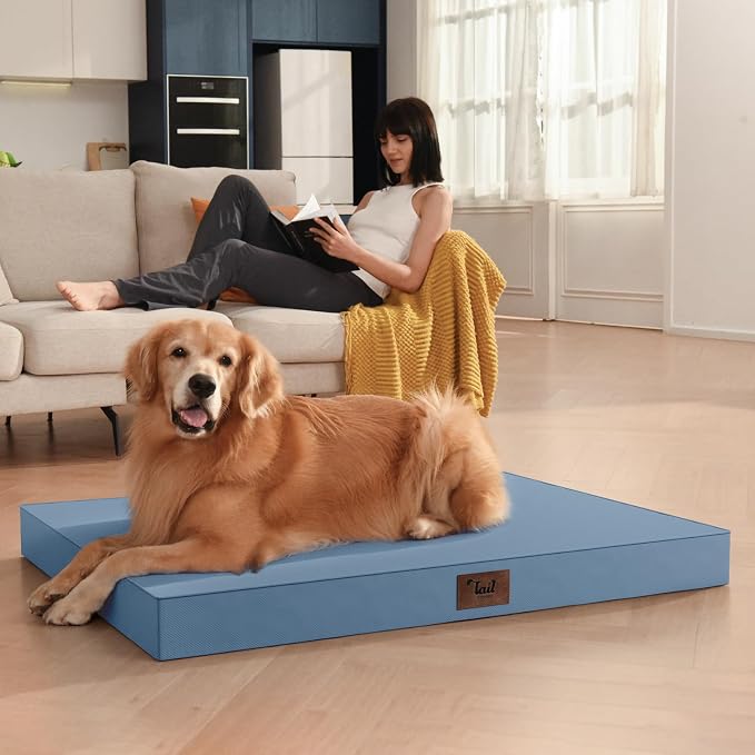 Outdoor Large Washable Dog Bed, Orthopedic Egg Crate Foam Dog Crate Mat - Image 5