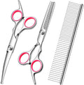 Dog Grooming Scissors with Safety Round Tips Stainless Steel Professional Dog by FAIGEO