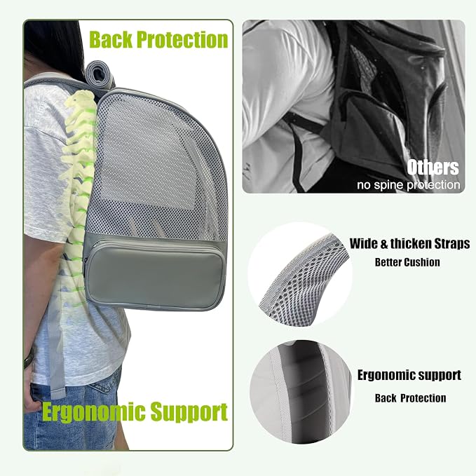Bird Backpack Carrier with Front Zipper Opening, Portable Bird Travel Carrier - Image 5