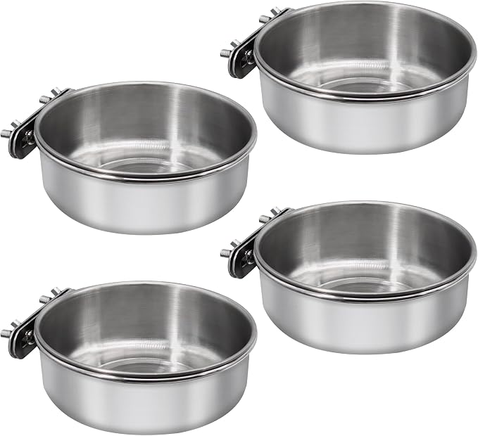 4 Pcs Medium Bird Feeding Dish Cups, Parrot Food Bowl Cage by DVHEY