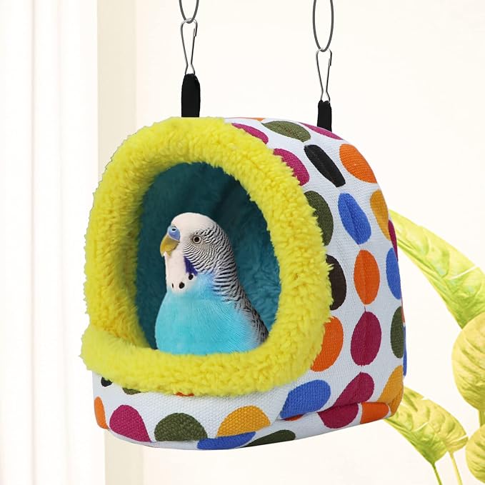 Litewoo Bird Hanging Hammock Winter Warm Parrot Nest House Bed Plush Snuggle - Image 4