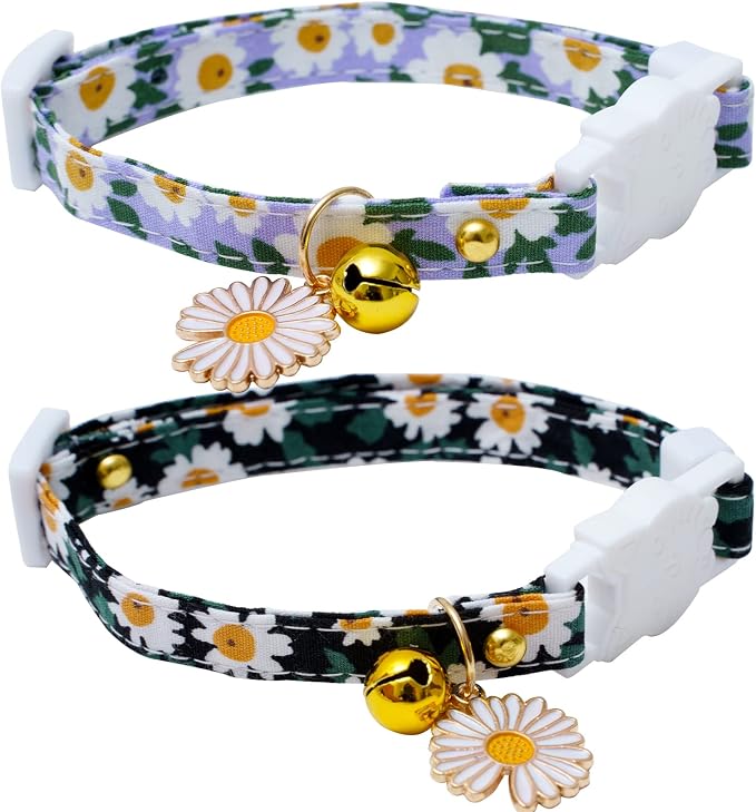 2 Pack Cotton Breakaway Cat Collars by Faygarsle