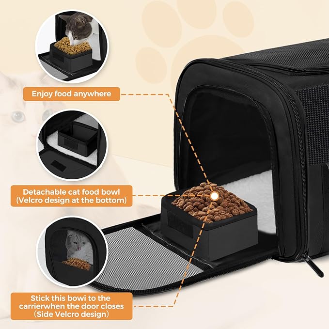 Cat Carrier Soft for Pets Up to 15 Lbs, Cat Travel Bag - Image 3