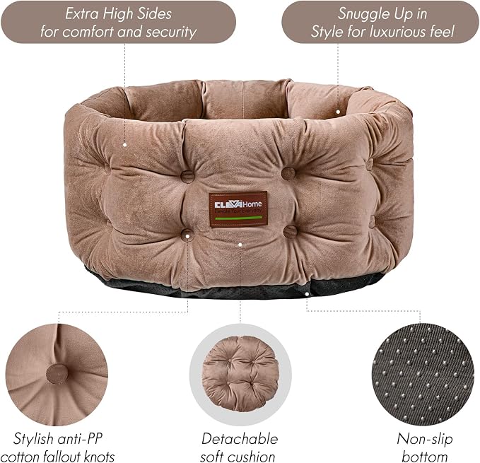 ClevaHome Deep Nest Cat Bed for Small Pets up to 15lbs - Image 3
