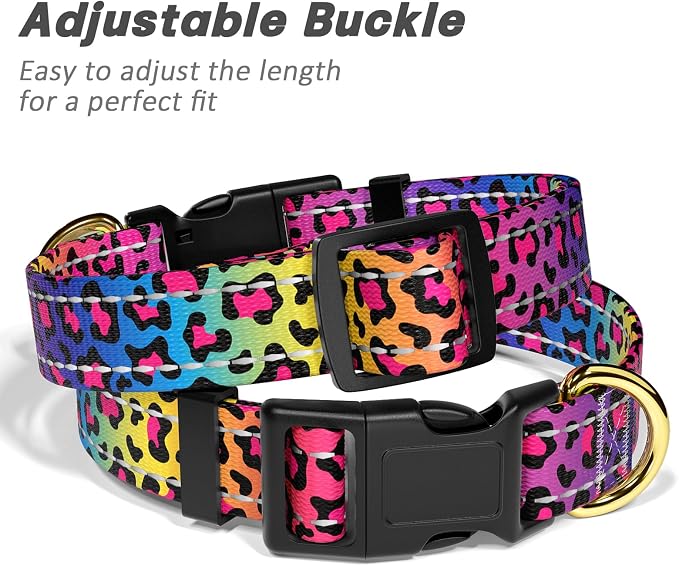 Reflective Dog Collar for Extra Small Dogs Cats, Cute Leopard Style Adjustable - Image 6