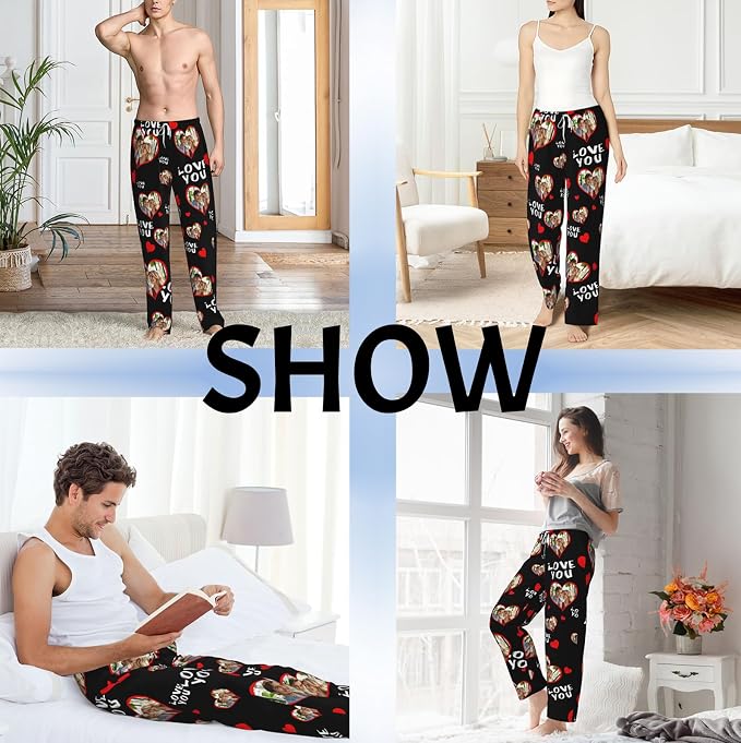 Custom Pajama Pants with Face customized PJ Pants Christmas Valentine gifts - Image 2