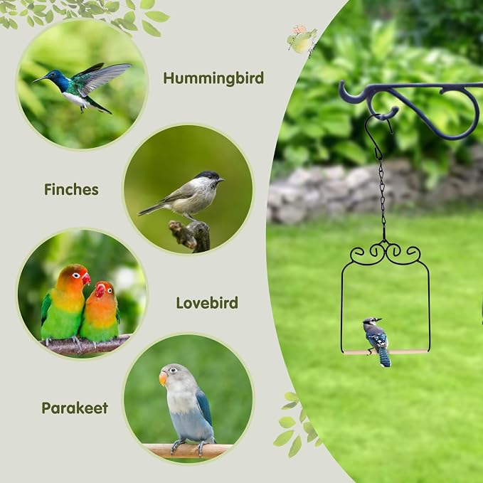 2PK Metal Frame Hummingbird Swings and Perches - Image 4