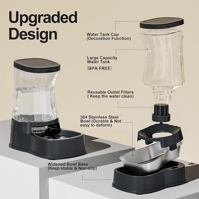 Gardner Pet Automatic Dog Water Dispenser Gravity Stainless Steel Water Waterer - Image 3