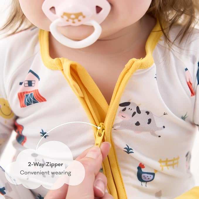 pureborn Baby Infant Boys Girls Sleeper Snug Fit Viscose from Bamboo Pajamas - Image 5