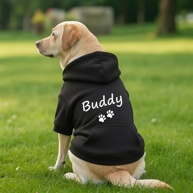 Personalized Dog Hoodie with Name/Text, Custom Embroidered or Printed Dog - Image 2