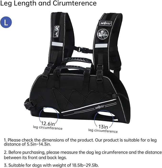 Dog Lift Harness for Small Dogs, Dog Backpack Carrier, Adjustable Padded - Image 5