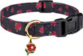 Cotton Handmade Dog Collar Cute and Distinctive Patterns Black Rose by Fyeqyaou