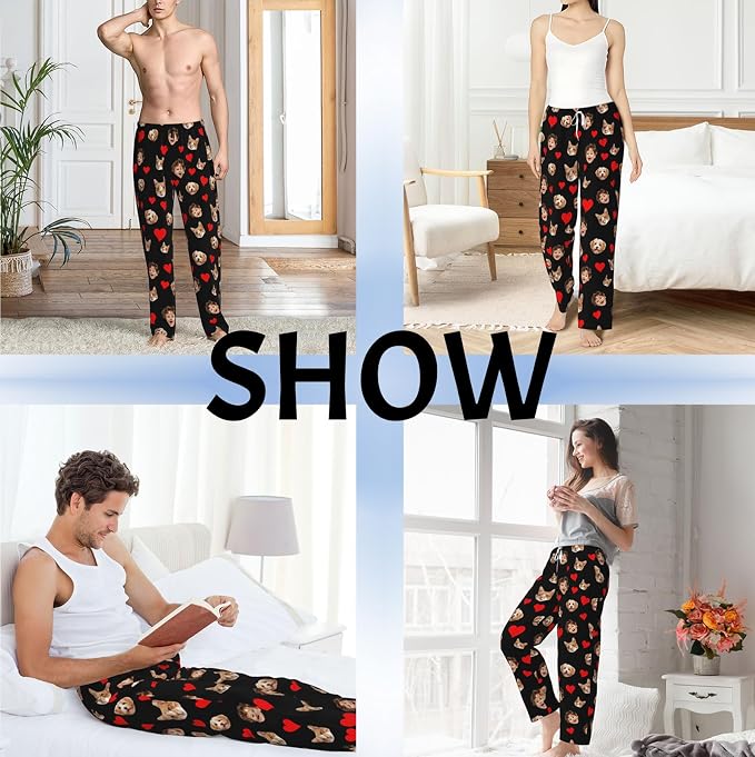 Custom Pajama Pants with Face customized PJ Pants Christmas Valentine gifts - Image 2