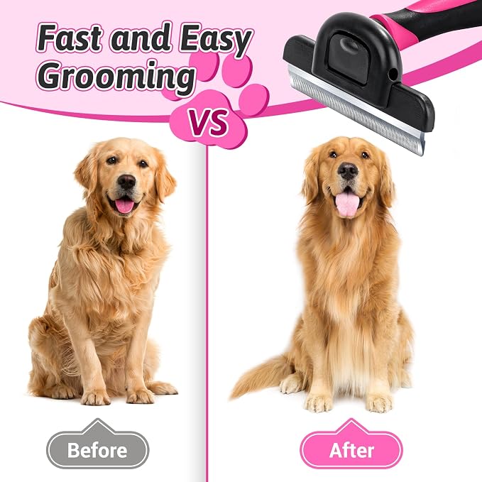 MIU COLOR Long Hair Pet Grooming Brush, Deshedding Tool - Image 4