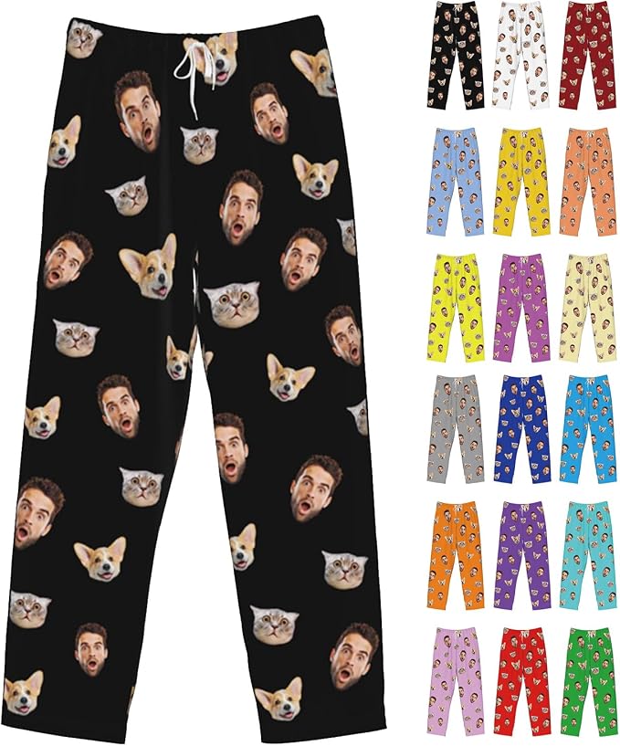 Custom Pajamas Pants Plaid Personalized Funny PJ Pant Design by YourCustomGiftsChoice