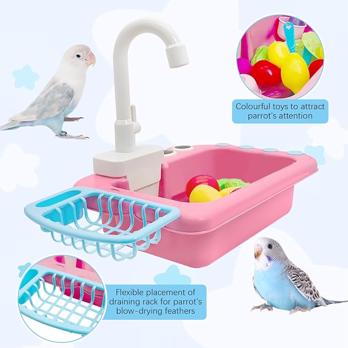 PINVNBY Parrot Bath Tub Bird Automatic Bathtub - Image 2