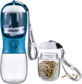 Dog Water Bottle with Food Container, Travel Puppy Water Bowl, Portable Pet by Cibaabo