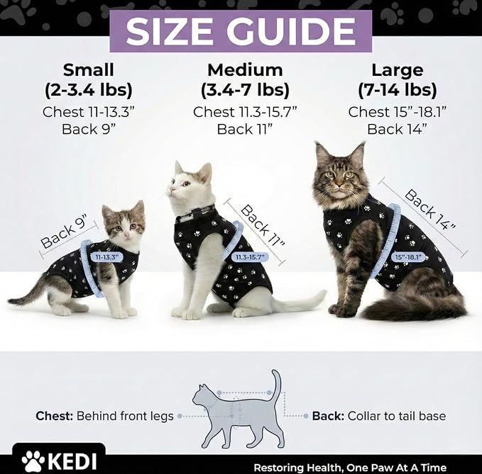 Cat Surgery Recovery Suit Female Cat Onesie - Image 3