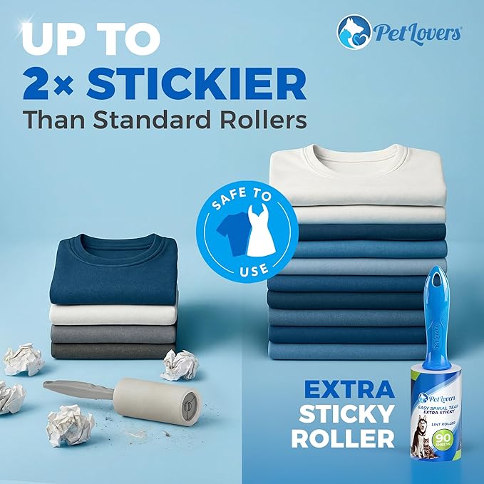 PetLovers Extra Sticky Lint Roller Mega Value Set 900 Sheets - Image 6