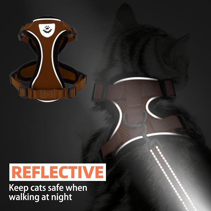 PUPTECK Cat Harness and Leash Set Escape Proof Reflective Cat Walking Harness - Image 7