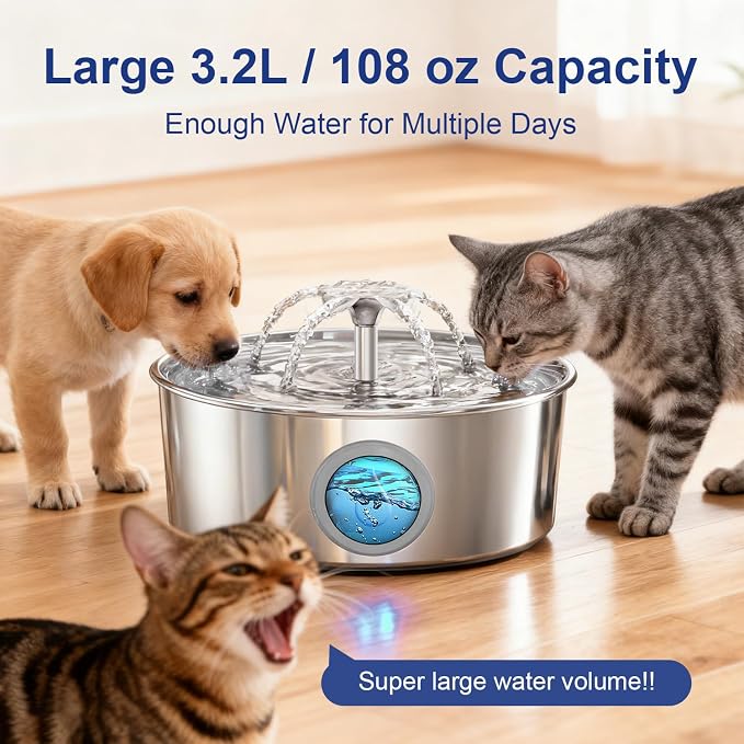 Stainless Steel Cat Water Fountain - Image 6
