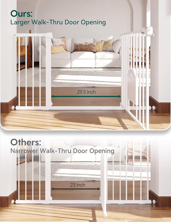 Babelio 36-56" Extra Wide Auto Close Baby Gate - Image 2