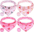 PAWCHIE Christmas Dog Bandanas 4 Pack, Reversible Dog Party Triangle Scarf Bibs by PAWCHIE