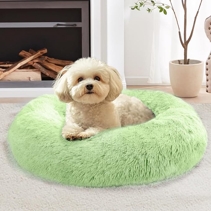JOLLYVOGUE Calming Dog Bed Medium Size Dog, Anti-Anxiety Donut Medium Pet Bed by JOLLYVOGUE
