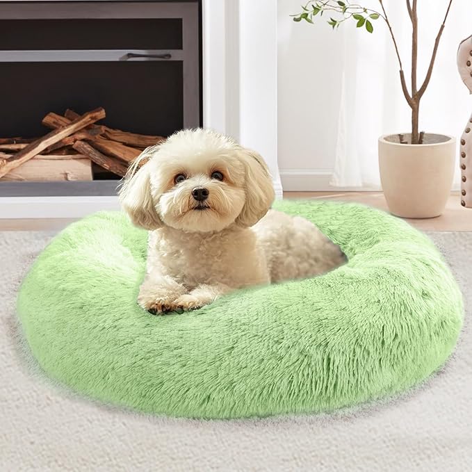 JOLLYVOGUE Calming Dog Bed Large Size Dog, Anti-Anxiety Donut Large Pet Bed by JOLLYVOGUE