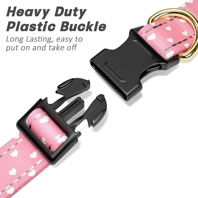Reflective Dog Collar for Small Dogs, Cute Adjustable Heavy-Duty Nylon Puppy - Image 4