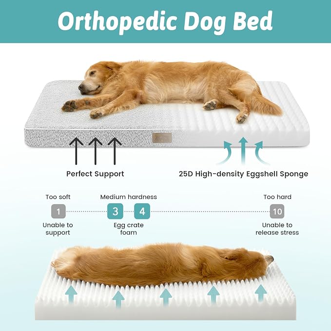 Dog Crate Bed for Medium Small Size Dogs, Rectangular Orthopedic Dog Beds - Image 2