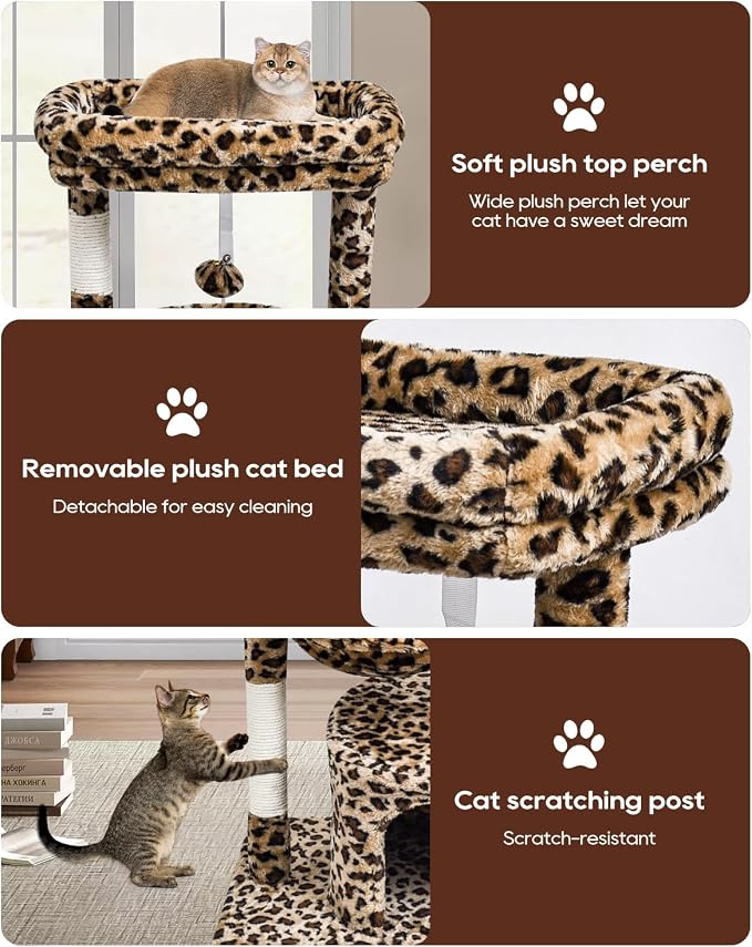 SYANDLVY Small Leopard Print Cat Tree - Image 5
