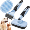 3PCS Cat & Dog Brush Set: Slicker & Deshedding Brush, Dematting Comb, and Bath by XAQMHSW