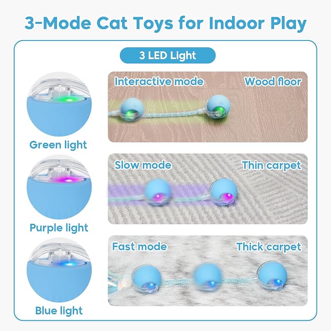 Interactive Cat Toys for Indoor Cats & Dogs, Agile Moving Cat Ball - Image 4