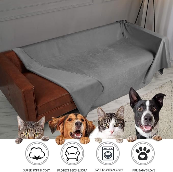 Ameritex Pet Bed Blanket Reversible 100% Waterproof Velvet Super Soft - Image 6
