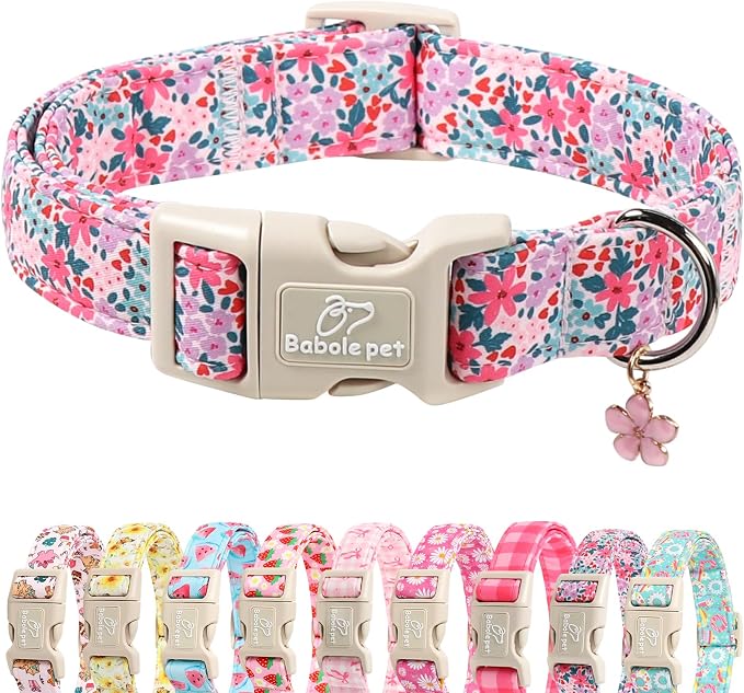 Floral Dog Collar, Cute Girl Dog Collars by Babolepet