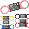 Anavia Slide On Silent Pet ID Tags, S/M/L/XL Personalized Black Stainless Steel by Anavia